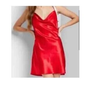 NWT Red Slip Dress Women's XL Wild Fable Valentines Day Romantic Sexy Silky Boho